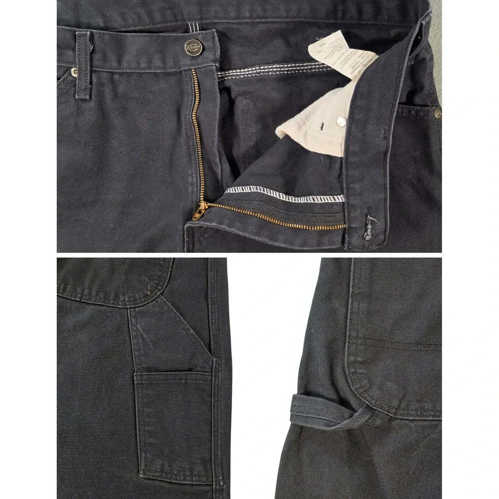 Dickies Carpenter Work Pants Men's 34x30 Black Utility Workwear